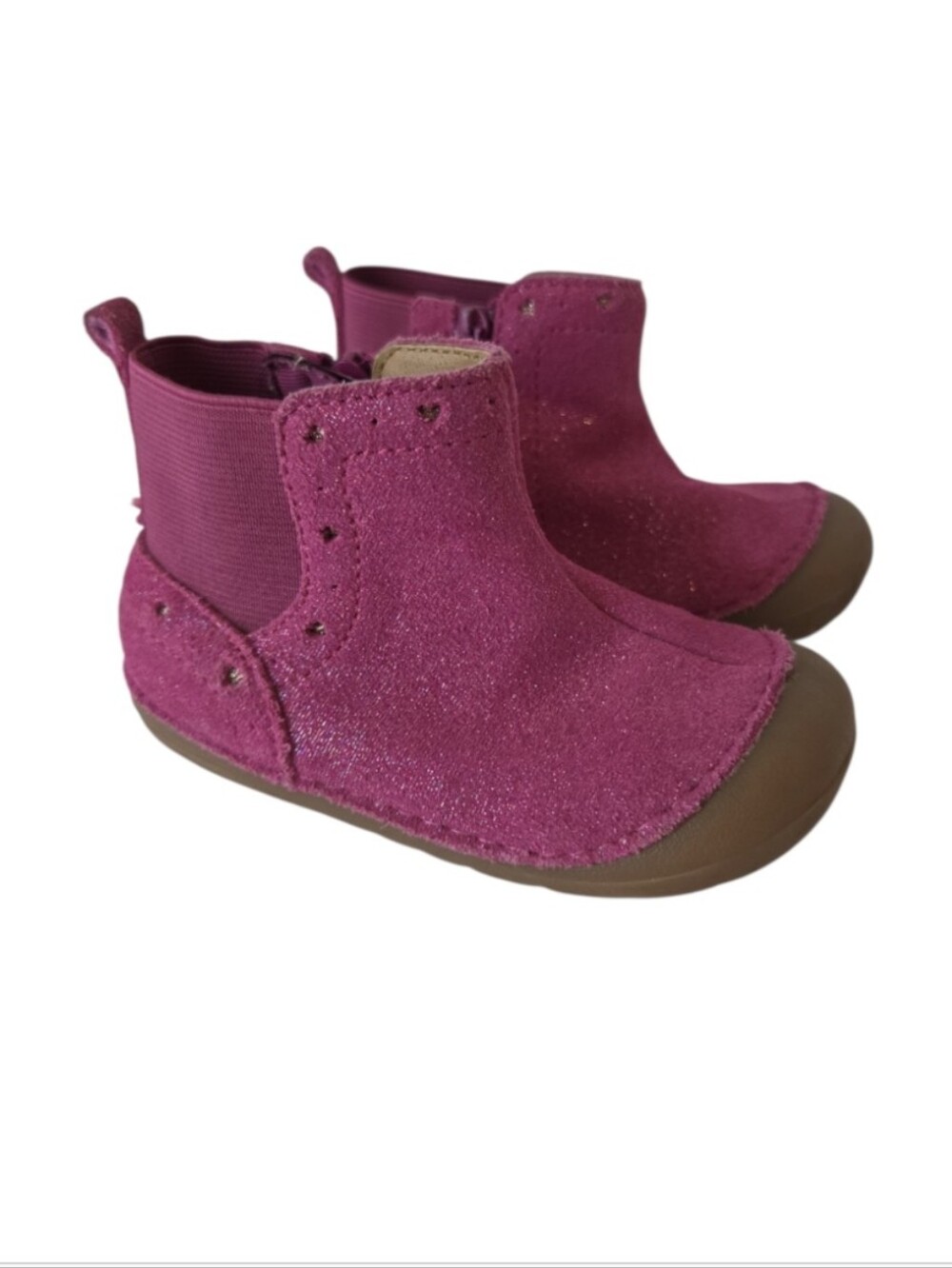 Stride Rite Soft Motion Agnes 2.0 Suede Upper Berry Pink Glitter Boot Size 6M